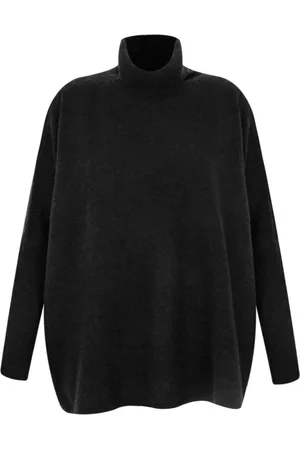 ABSOLUT CASHMERE Strik, Dame, Sort, L, Cashmere, Højhalset Cashmere Poncho Sweater