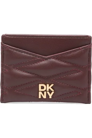 DKNY Tilbehør, Dame, Rød, ONE SIZE, Læder, Rød Kortholder Pung til Kvinder