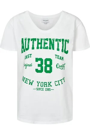 American Dreams Top, Dame, Hvid, M, Bomuld, Ægte bomuldst-shirt med grafisk print