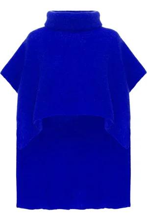American Dreams Strik, Dame, Blå, ONE SIZE, Uld, Elegant Electric Poncho