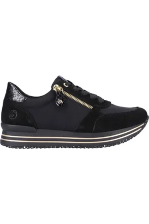 Remonte Sko, Dame, Sort, 37 EU, Uld, Sort Casual Lukkede Sneakers til Kvinder