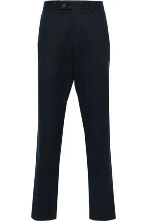J Lindeberg Bukser, Herre, Blå, 2XL, Linned, Blå Linned Stretch Casual Bukser