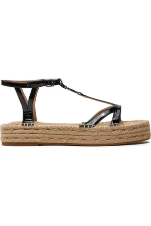 Ralph Lauren Sko, Dame, Sort, 39 EU, Læder, Payton Espadrilles Sandaler