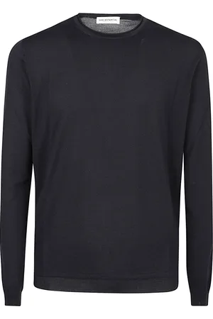 GOES BOTANICAL Strik, Herre, Blå, L, Blå Crew Neck Skjorte