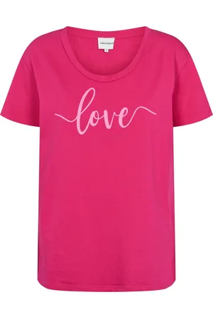 American Dreams Top, Dame, Lyserød, M, Bomuld, Love Bomuld Tee med Grafisk Print