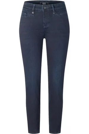 Mac Jeans, Dame, Blå, XS, Denim, Slim Straight Leg Denim Bukser