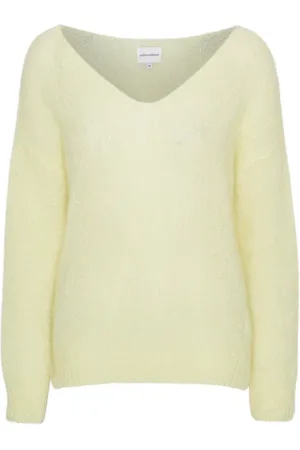 American Dreams Strik, Dame, Gul, M, Uld, Batik-inspireret Carly Pullover i Lys Gul