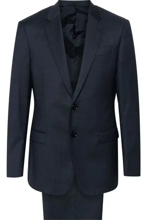 Giorgio Armani Jakkesæt, Herre, Blå, M, Uld, Blå Uld Elegant Dragt