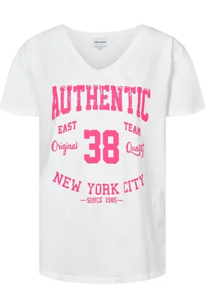 American Dreams Top, Dame, Hvid, S, Bomuld, Ægte bomuldst-shirt med grafisk print