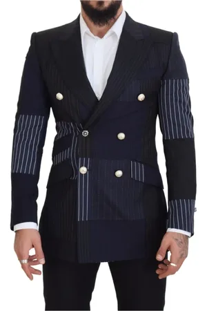 Dolce & Gabbana Jakke, Herre, Blå, S, Uld, Marineblå Uld Dobbelt-Breasted Blazer
