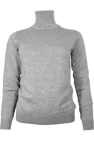 CASHMERE COMPANY Strik, Dame, Grå, L, Cashmere, Grå Cashmere Dolcevita Sweater