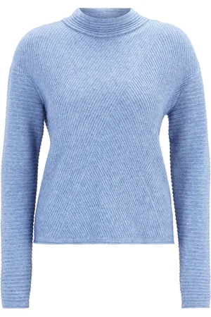 Betty Barclay Strik, Dame, Blå, 4XL, Ribstrikket Sweater