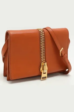 Tom Ford Pre-owned, Dame, Brun, ONE SIZE, Uld, Pre-owned Laeder skuldertasker