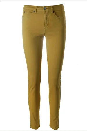 C.ro Bukser, Dame, Gul, L, Bomuld, Slim Fit Vintergule Bukser