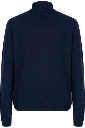 JOHN SMEDLEY Strik, Herre, Blå, XL, Uld, Blå Merinouldssweater