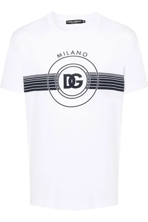 Dolce & Gabbana Top, Herre, Hvid, XL, Uld, Stilfuldt Grafisk T-shirt