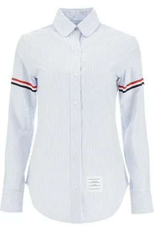 Thom Browne Bluser & Skjorter, Dame, Blå, XS, Bomuld, Klassisk Oxford bomuldsskjorte