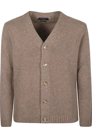 Daniele Fiesoli Strik, Herre, Brun, L, Uld, Merino Knappet Strik Cardigan