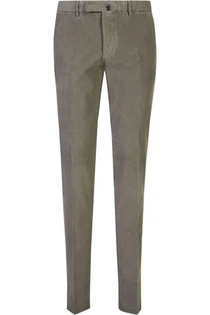 Incotex Bukser, Herre, Brun, L, Fløjl Slim Fit Bukser Grøn/Grå