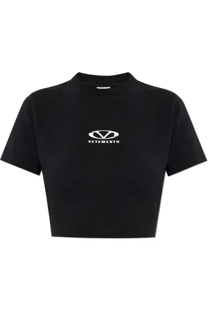 Vetements Top, Dame, Sort, L, Bomuld, Logo top
