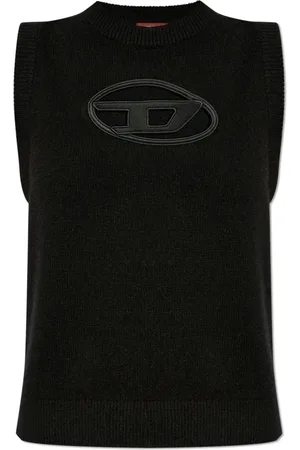Diesel Strik, Dame, Sort, L, Uld, Vest M-Argarin-Sl