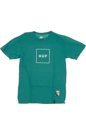 Huf Top, Herre, Grøn, XL, Bomuld, Dyb Jungle Logo Herre T-shirt