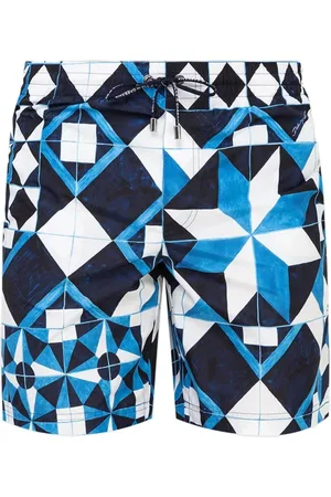 Dolce & Gabbana Badetøj, Herre, Blå, L, Polyester, Badebukser med Bozer Print