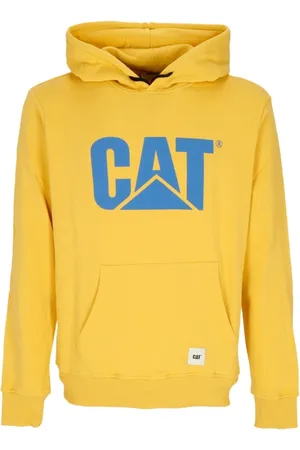 Caterpillar Sweathshirts & Hoodies, Herre, Gul, L, Bomuld, Gul Logo Hoodie med Kat