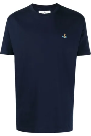 Vivienne Westwood Top, Herre, Blå, XS, Bomuld, Blå Jersey Orb Logo T-shirt