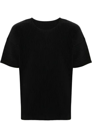 Issey Miyake Top, Herre, Sort, M, Sort Plisseret T-shirts og Polos
