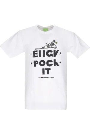 Huf Top, Herre, Hvid, M, Bomuld, Hvid Herre Tee med Front Print