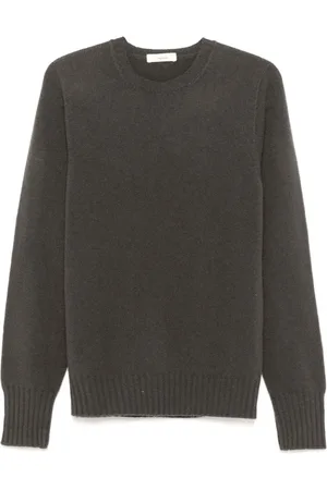 DRUMOHR Strik, Herre, Grå, XL, Uld, Mørkegrå Lammeuld Crew Neck Sweater