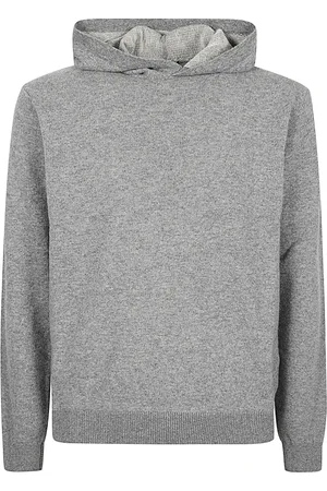 Daniele Fiesoli Sweathshirts & Hoodies, Herre, Grå, 2XL, Bomuld, Merino og bomuld hættetrøje sweater