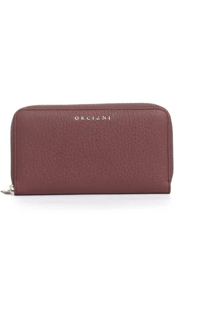 Orciani Tilbehør, Dame, Brun, ONE SIZE, Læder, Burgundy Zip Around Wallet