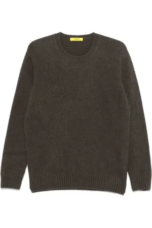 DRUMOHR Strik, Herre, Grå, M, Uld, Kulgrå Ribstrikket Sweater