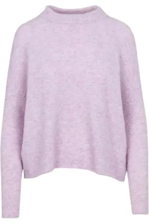 Sessun Strik, Dame, Lyserød, M, Uld, Oversized Turtleneck Strik Trøje