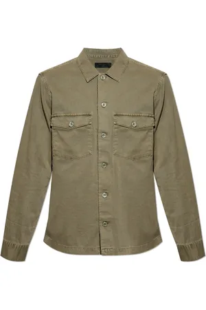 AllSaints Skjorte, Herre, Grøn, XS, Bomuld, Spotter skjorte med vintage effekt