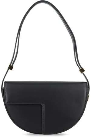 Patou Taske, Dame, Sort, ONE SIZE, Uld, Sort Nappa Læder Asymmetrisk Skuldertaske