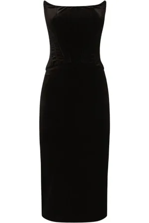 Dolce & Gabbana Kjole, Dame, Sort, S, Stropløs Lang Sort Kjole