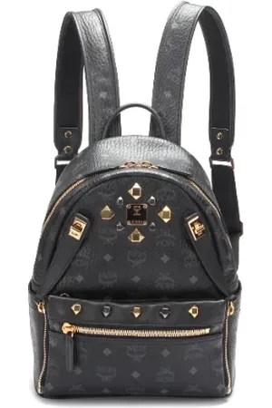 MCM Pre-owned, Dame, Sort, ONE SIZE, Tyl, Pre-owned Canvas rygsaekke