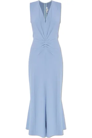 Victoria Beckham Kjole, Dame, Blå, M, Uld, Ærmeløs kjole