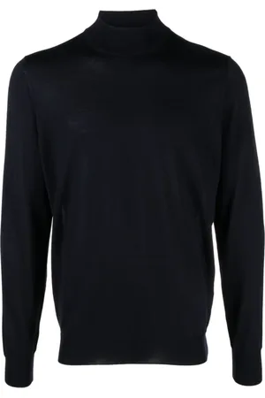 DRUMOHR Strik, Herre, Blå, 2XL, Uld, Navy Merino Wool Sweater