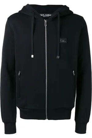 Dolce & Gabbana Sweathshirts & Hoodies, Herre, Sort, L, Uld, Stilfuld hættetrøje med G9If0Tg7Jyxn0000