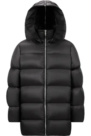 Moncler Jakke, Dame, Sort, S, Uld, Sorte Frakker med Aftagelig Hætte og Lynlås