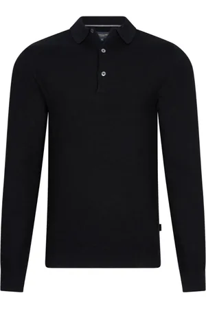 Cavallaro Napoli Strik, Herre, Sort, L, Merino Polo Langærmet Sort