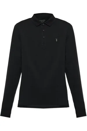 AllSaints Top, Herre, Sort, S, Bomuld, Langærmet polo Reform