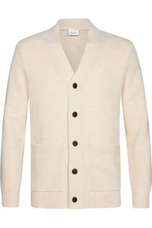 Profuomo Strik, Herre, Hvid, XL, Uld, Off Vest Stilfuld Model