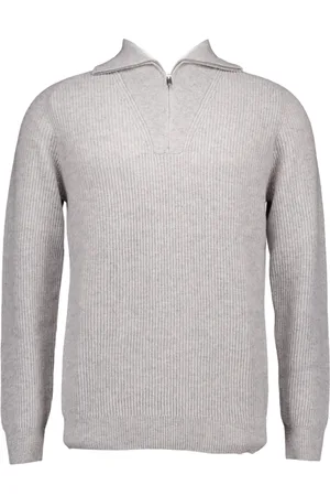 Profuomo Strik, Herre, Grå, 2XL, Lys Grå Pullover Sweater