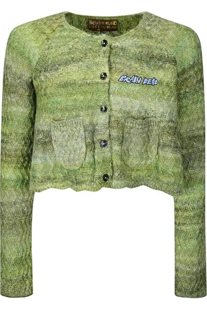 Brain Dead Jakke, Dame, Grøn, S, Skalieret Cardigan