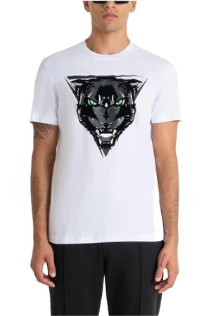 Antony Morato Top, Herre, Hvid, L, Bomuld, Panter Print Bomuld T-shirt